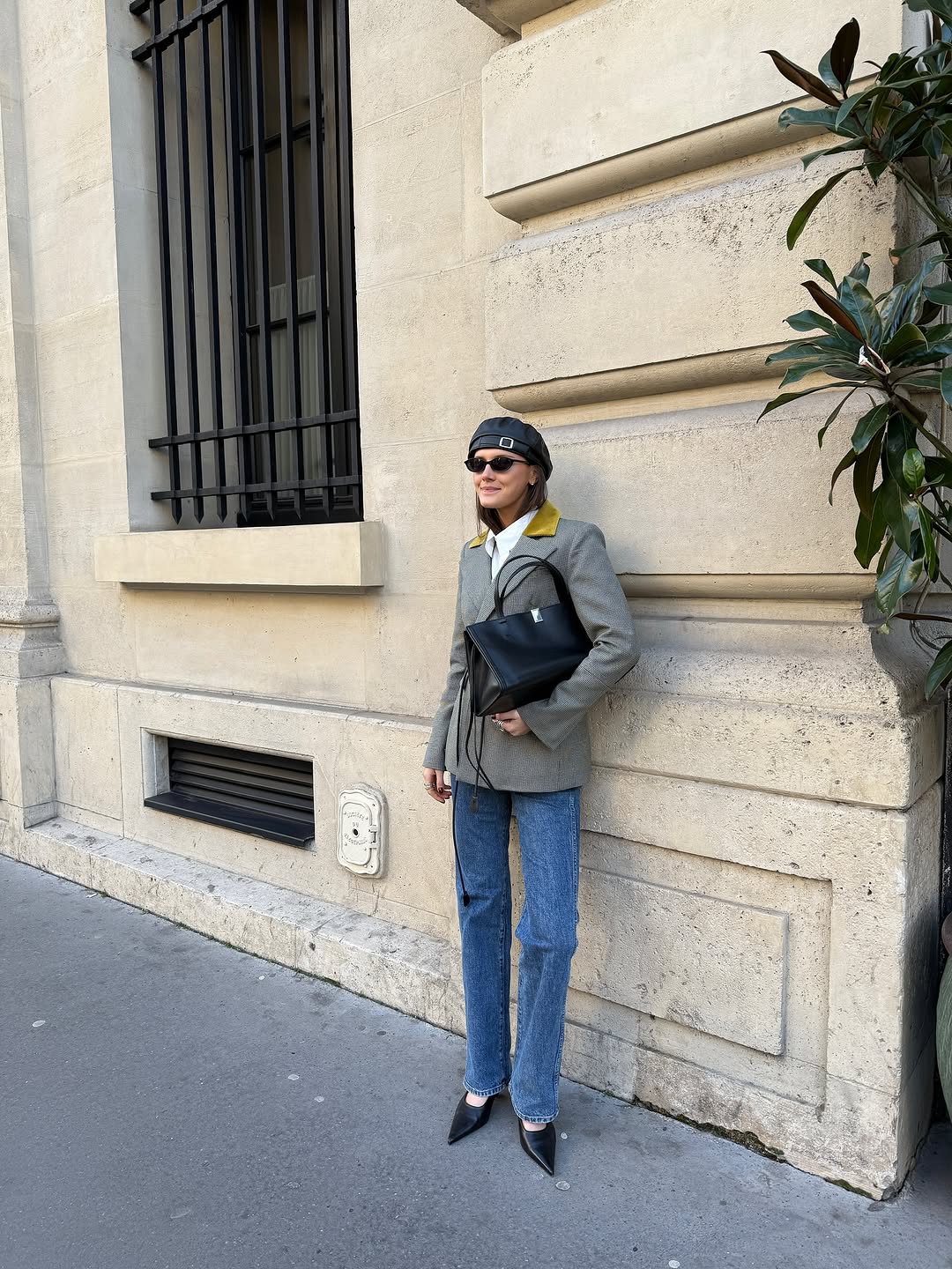 woman wearing cigarette jeans trend 2025