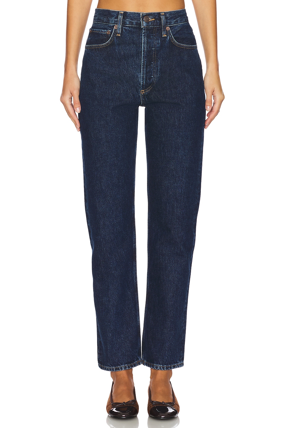 90's Pinch Waist High Rise Straight Jeans