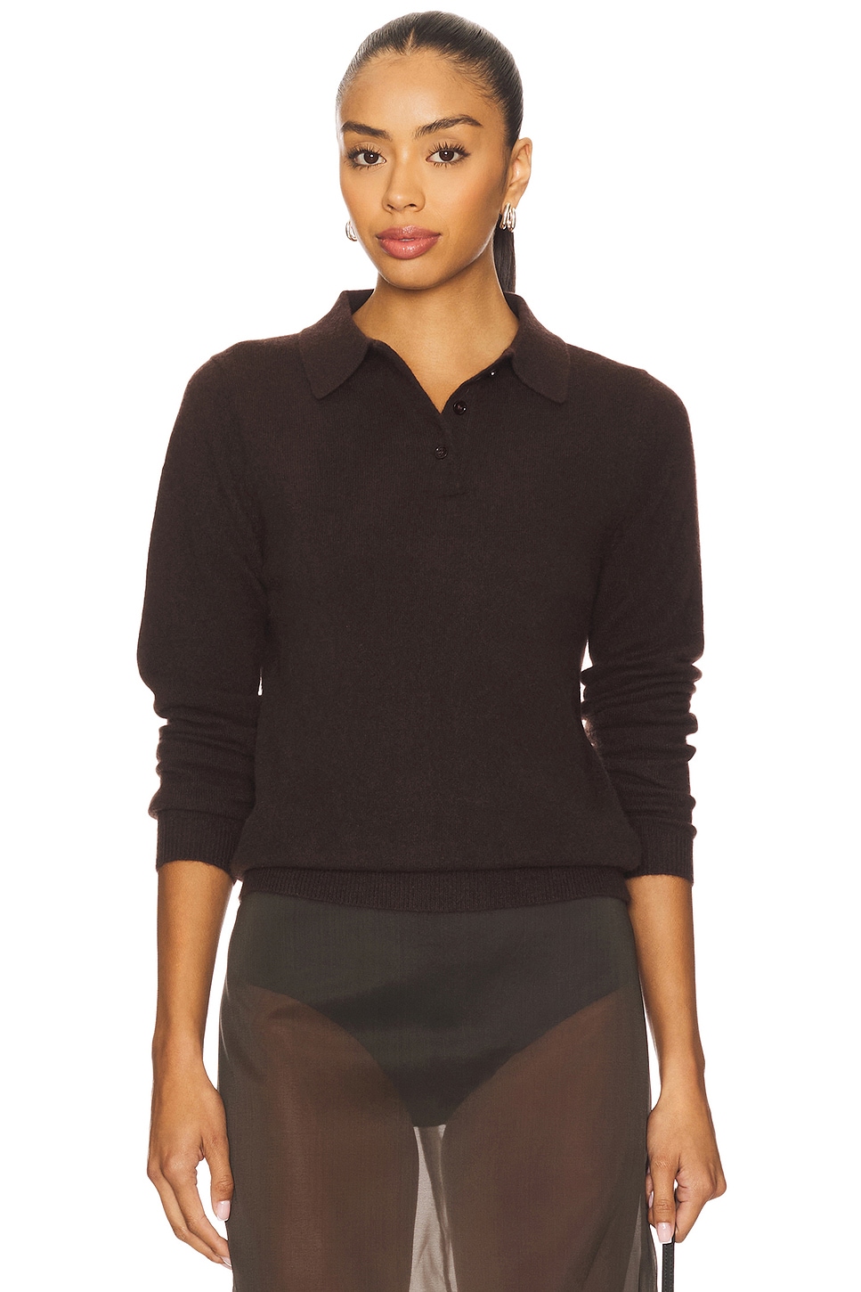 Knit Cashmere Polo Sweater