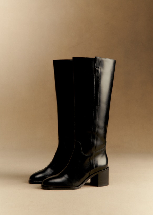 Garrett Boots - Glossy Black - Bovine Leather - S&amp;eacute;zane