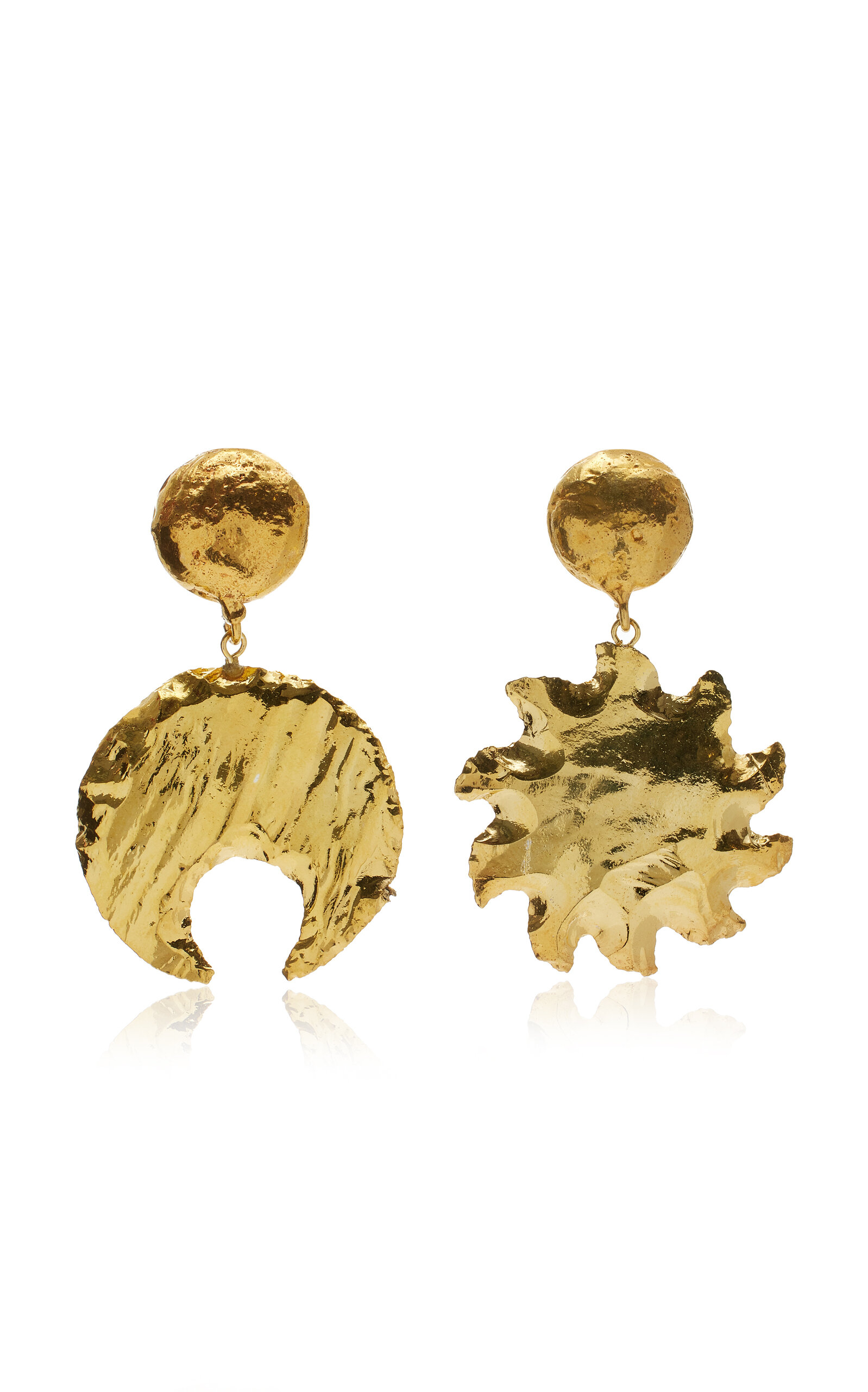 Sol Y Luna 22k Gold-Plated Earrings