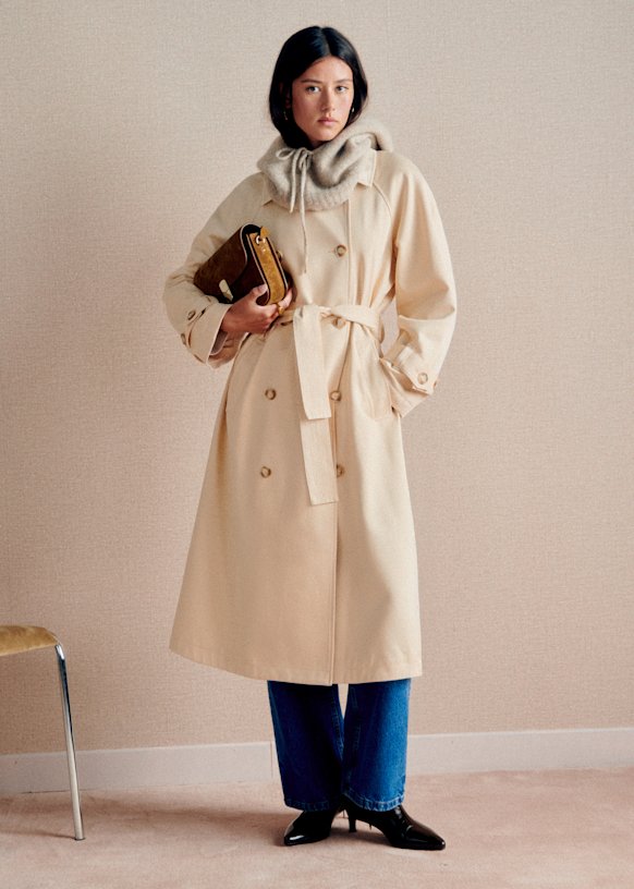Pierce Coat - Light Beige - Viscose Ecovero&amp;trade; Lenzing&amp;trade; - S&amp;eacute;zane