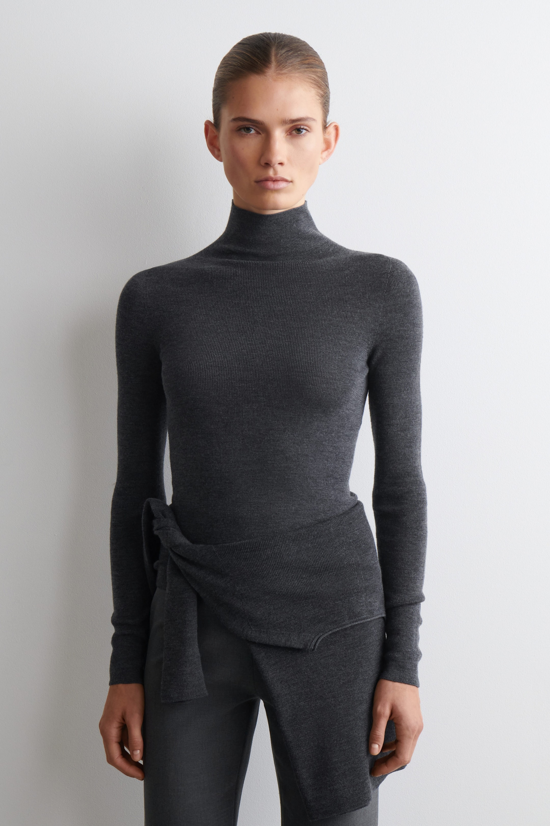 cos, Merino Wool Turtleneck Long-Sleeved Top
