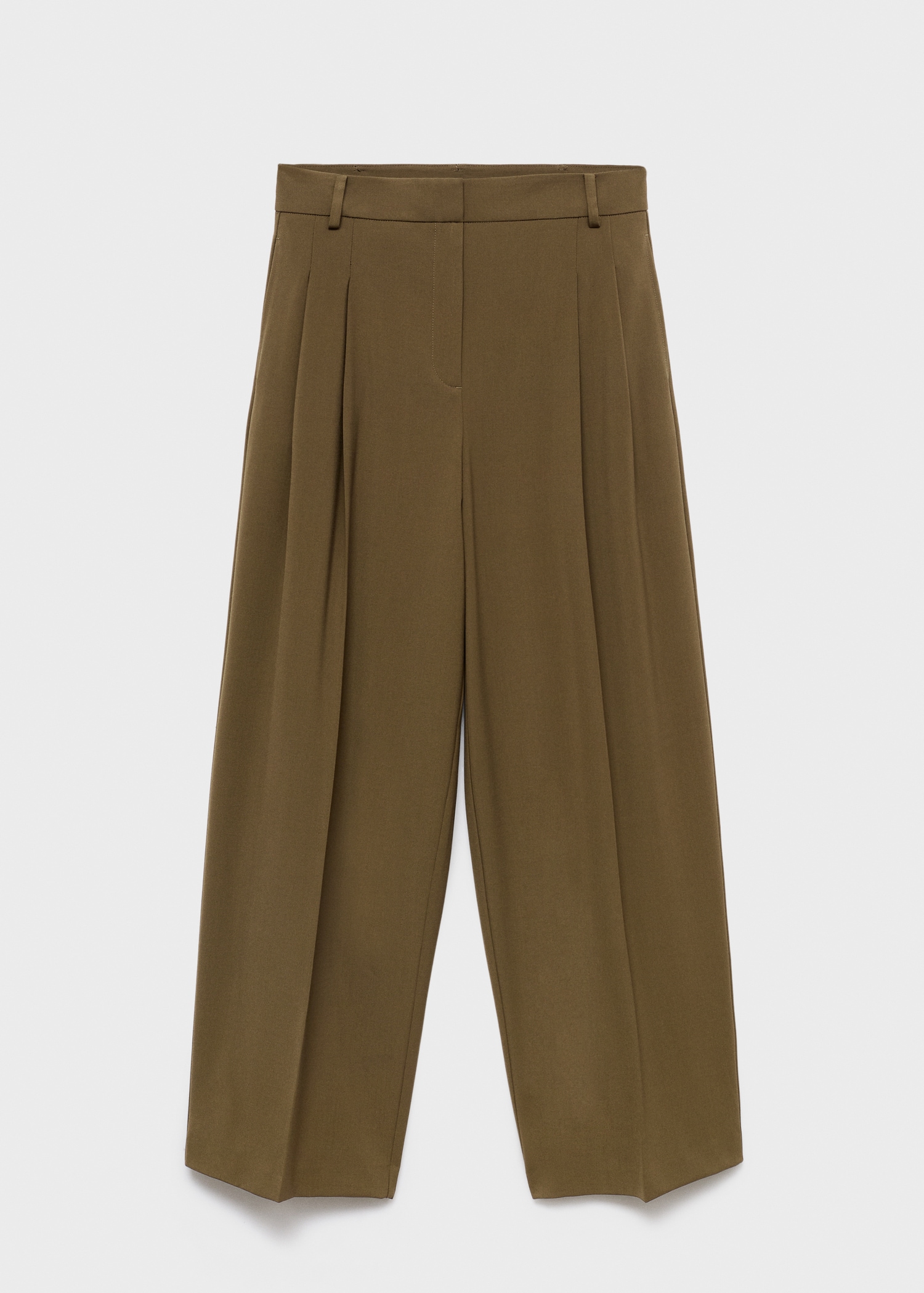 Wide-Leg Mid-Rise Pleated Pants - Women | Mango Usa