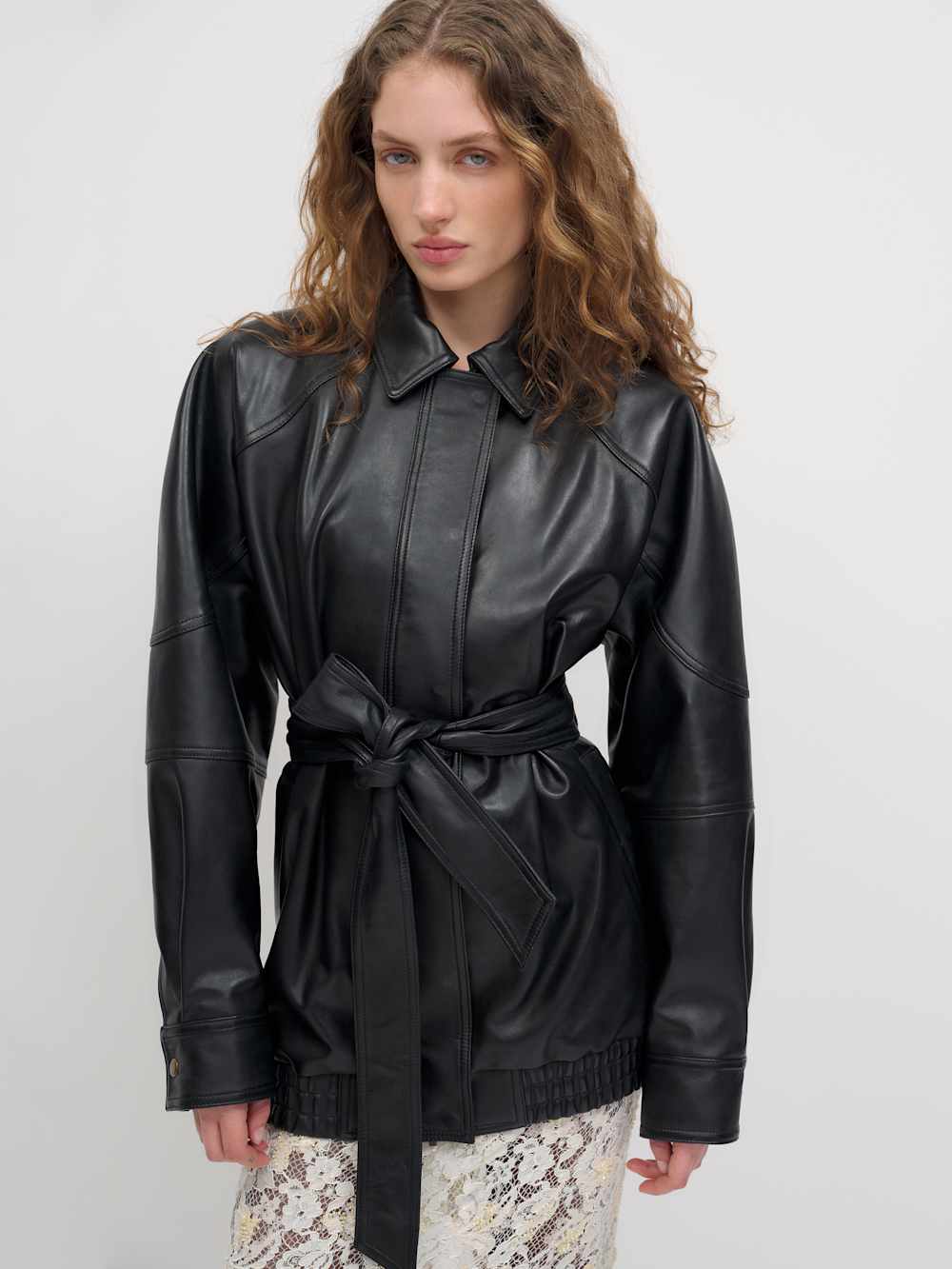 Veda Lennox Leather Oversized Bomber