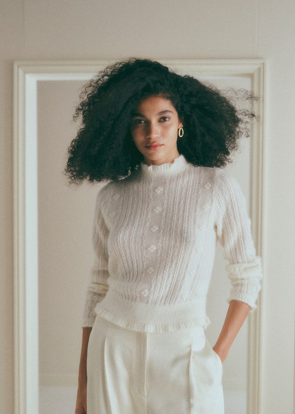 Ellis Sweater - Ecru - Baby Alpaca - S&amp;eacute;zane