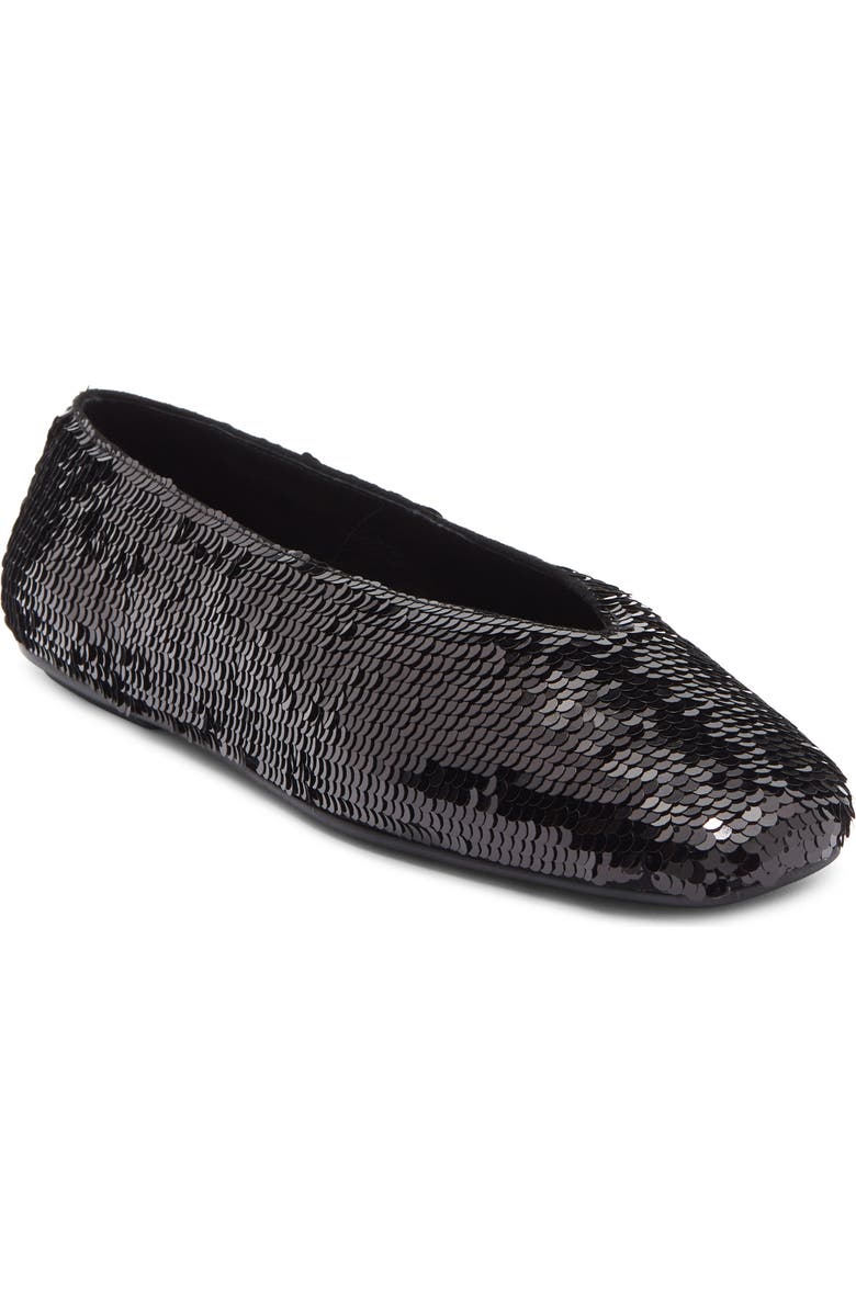 Fathom Sequin Square Toe Flat