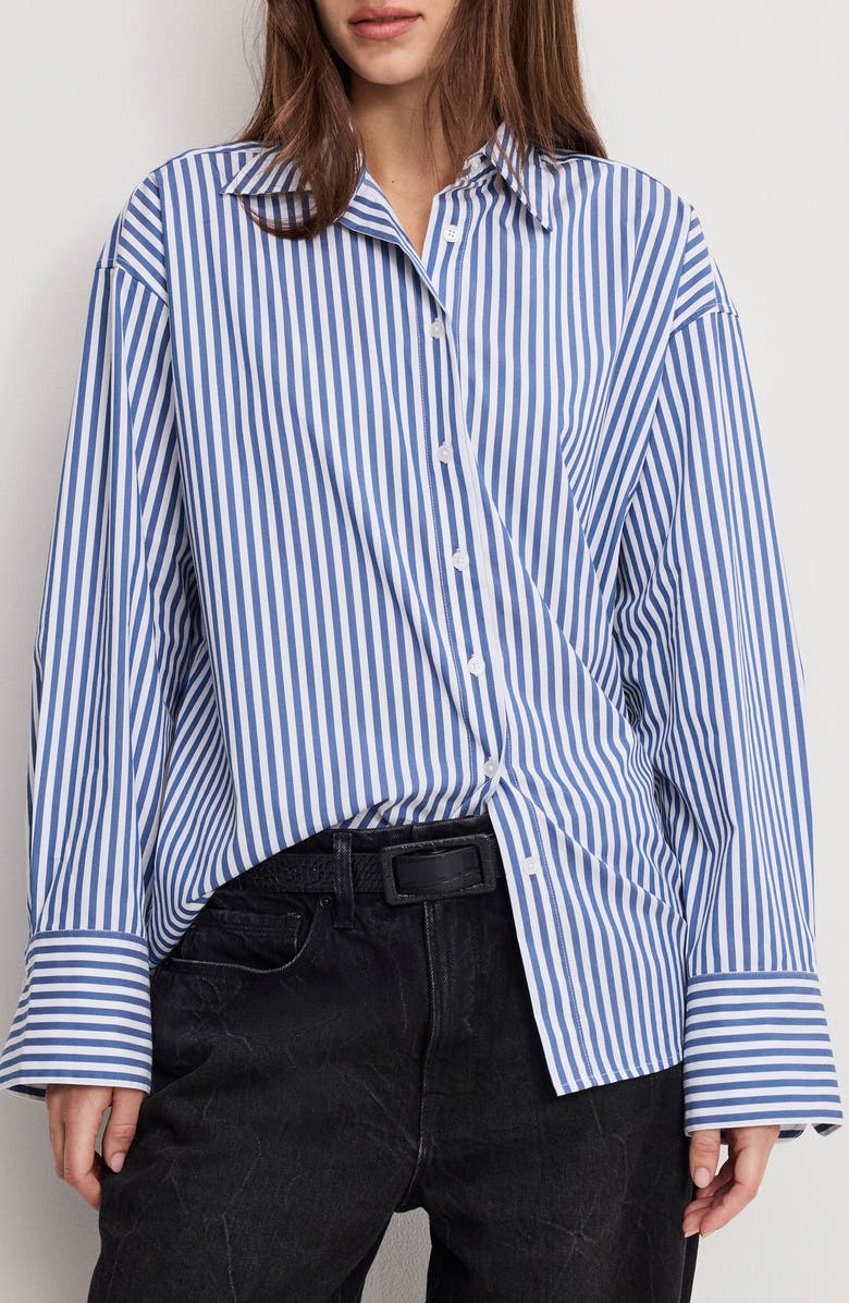 Oversize Cotton Poplin Button-Up Shirt