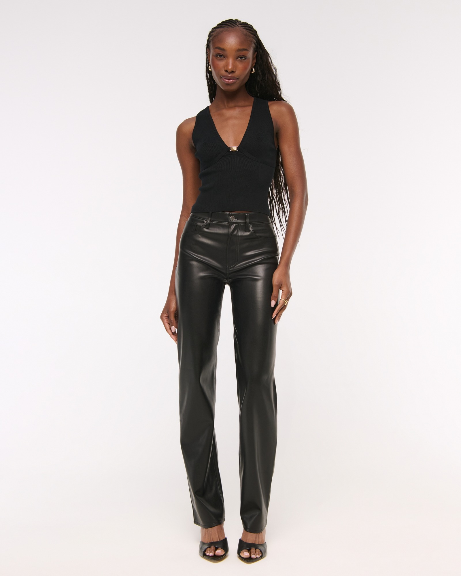 High Rise 90s Relaxed Vegan Leather Pant