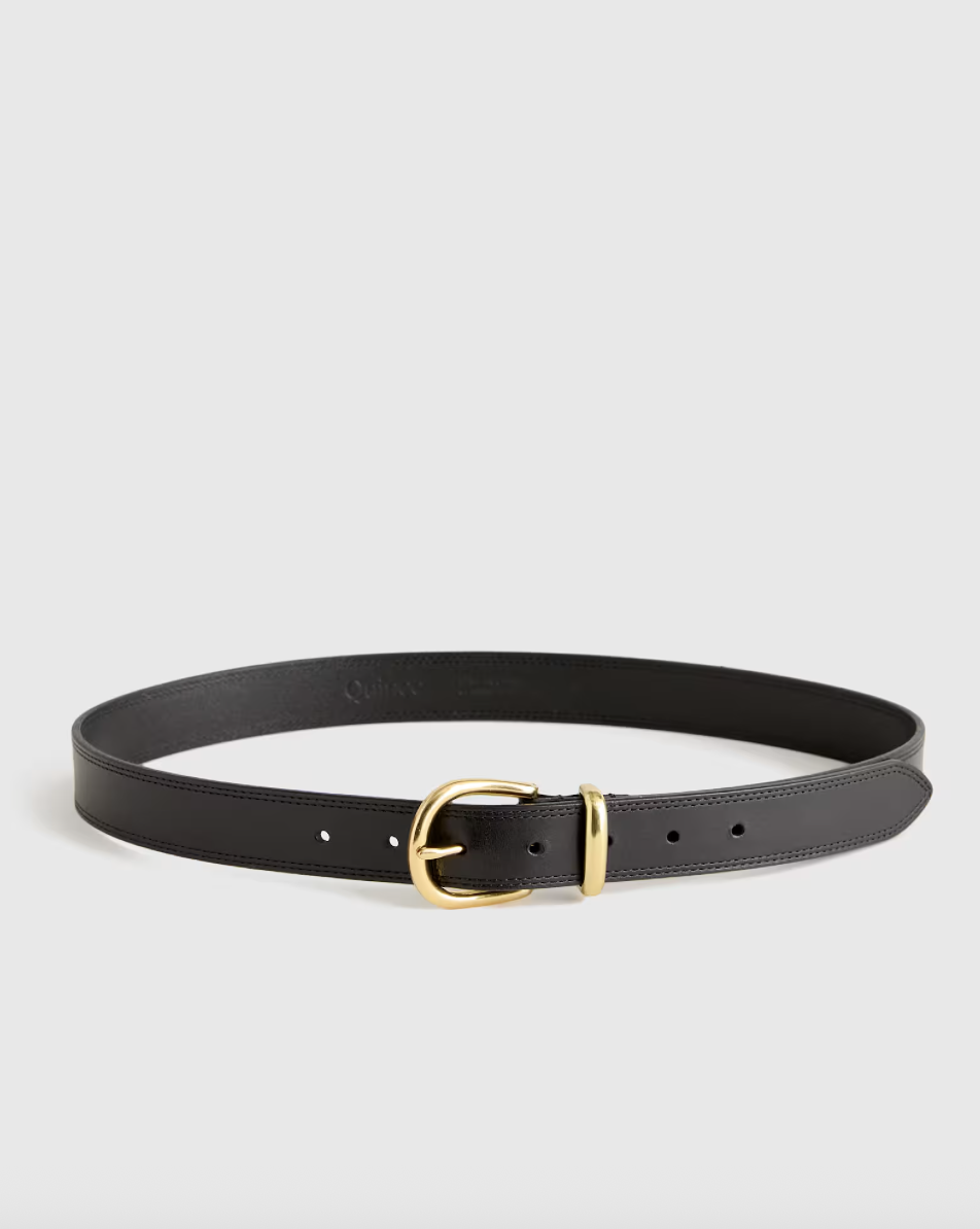 Quince, Allegra European Leather Belt in Black